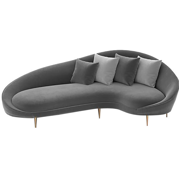 Couleur de couleur un canapé à bras inclinés résistants aux taches incurvées résistantes