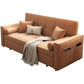 Faux Leather Convertible Sofa Bed with Pillows in Orange for Apartment Clearhalo 'furn' 'furn_sofas' 'Furniture' 'Living Room Furniture' 'Sofa' 'sofas' 6433402