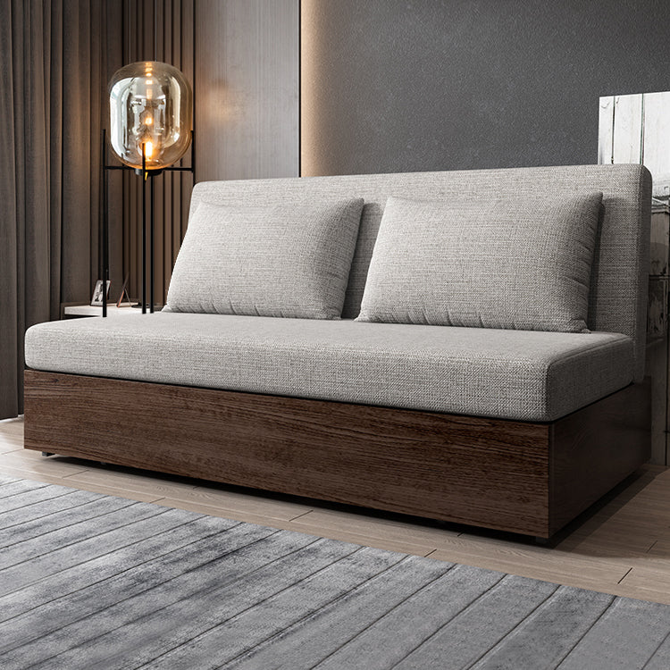 保管付きのモダンなリネンシートアームレスコンバーチブルソファベッド