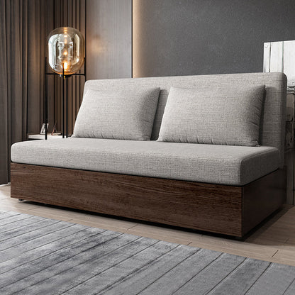 保管付きのモダンなリネンシートアームレスコンバーチブルソファベッド