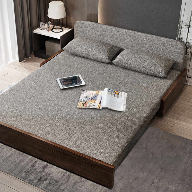 保管付きのモダンなリネンシートアームレスコンバーチブルソファベッド