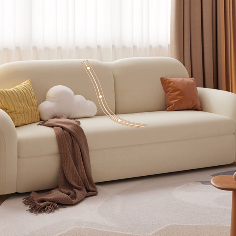 Canapé-lit convertible beige canapé de bras évasé moderne avec oreillers