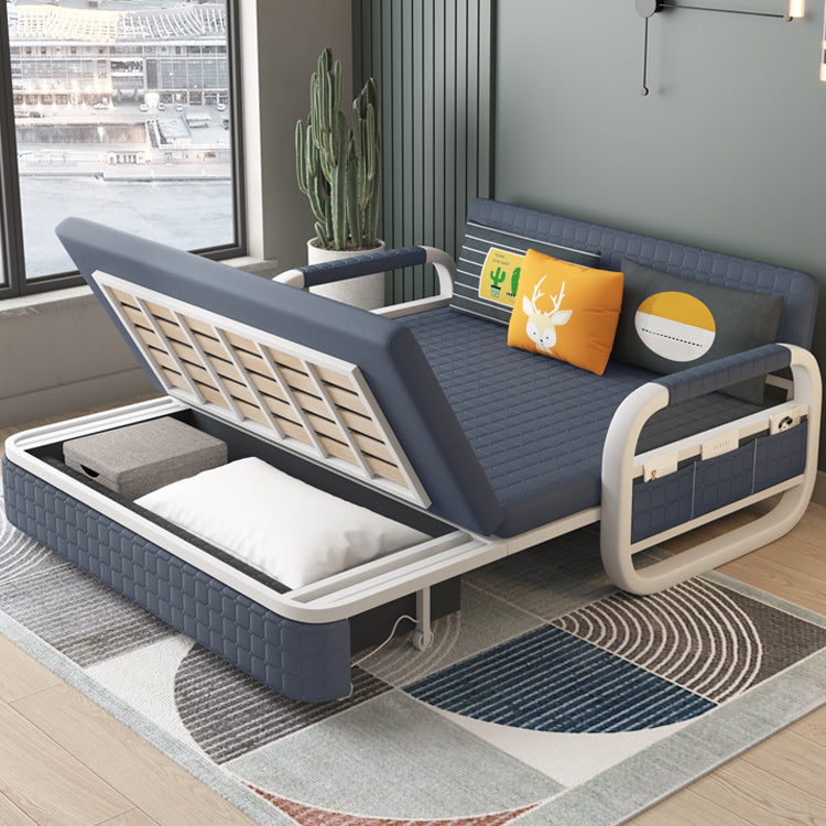 Pillow Included Sofa Futon Cushion Back Round Arms Convertible Sofa