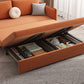 Modern Orange Seating Convertible Sofa Bed with Pillows for Apartment