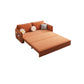 Modern Orange Seating Convertible Sofa Bed with Pillows for Apartment