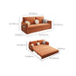 Modern Orange Seating Convertible Sofa Bed with Pillows for Apartment