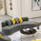 Contemporary Curved Settee Solid Color Tight Back Sofa for Living Room