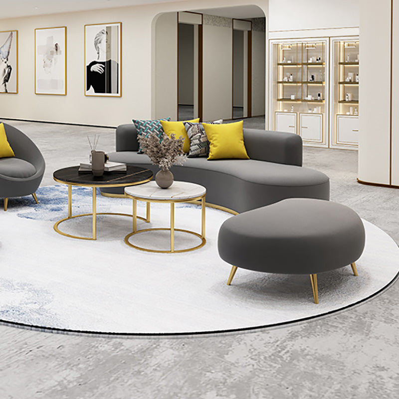 Contemporary Curved Settee Solid Color Tight Back Sofa for Living Room