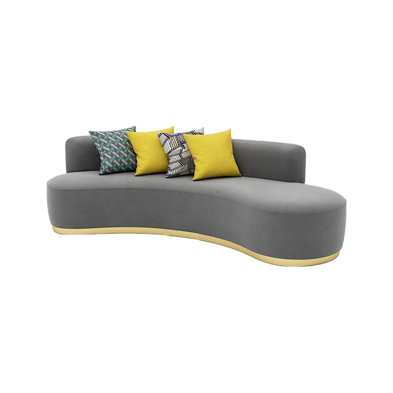 Contemporary Curved Settee Solid Color Tight Back Sofa for Living Room