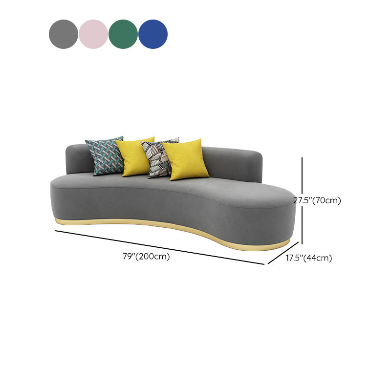 Eigentijdse gebogen bank Solid Color strakke achterbank voor woonkamer