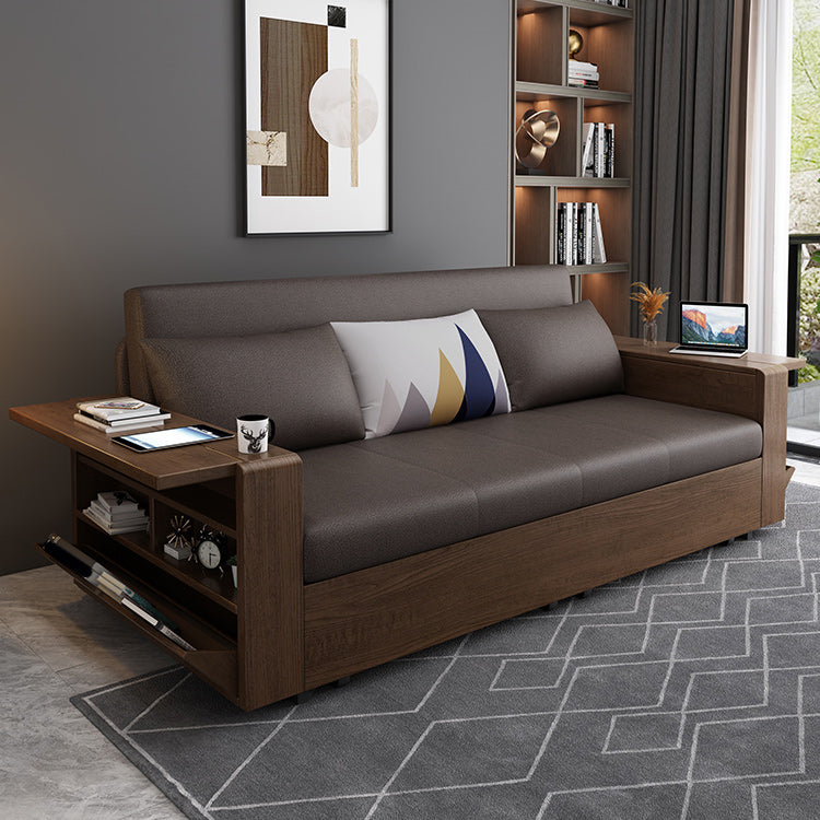 Divano in legno massiccio cuscino a braccio quadrato incluso divano convertibile