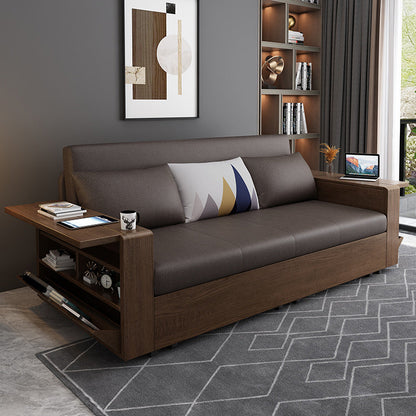 Divano in legno massiccio cuscino a braccio quadrato incluso divano convertibile
