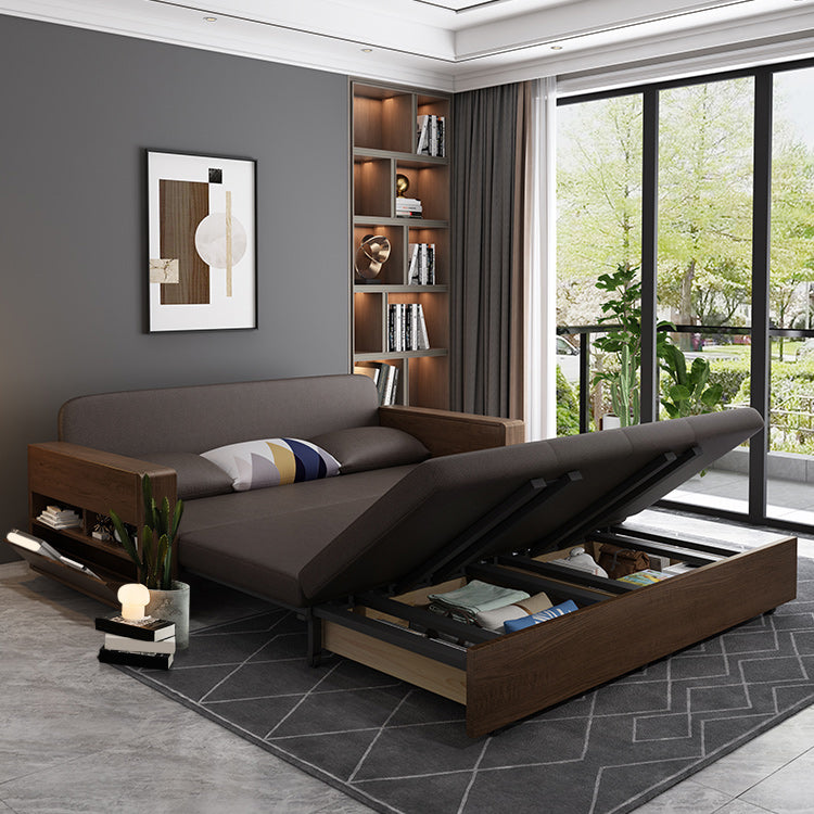 Divano in legno massiccio cuscino a braccio quadrato incluso divano convertibile