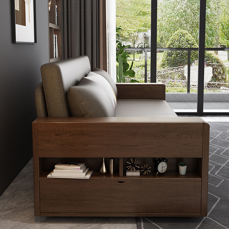 Divano in legno massiccio cuscino a braccio quadrato incluso divano convertibile