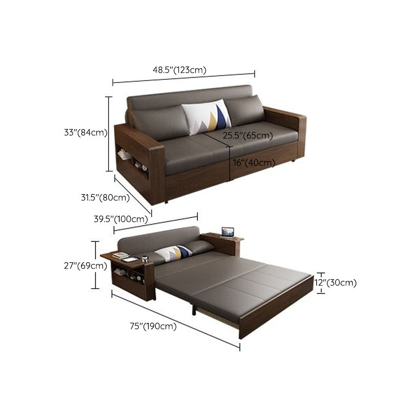 Divano in legno massiccio cuscino a braccio quadrato incluso divano convertibile