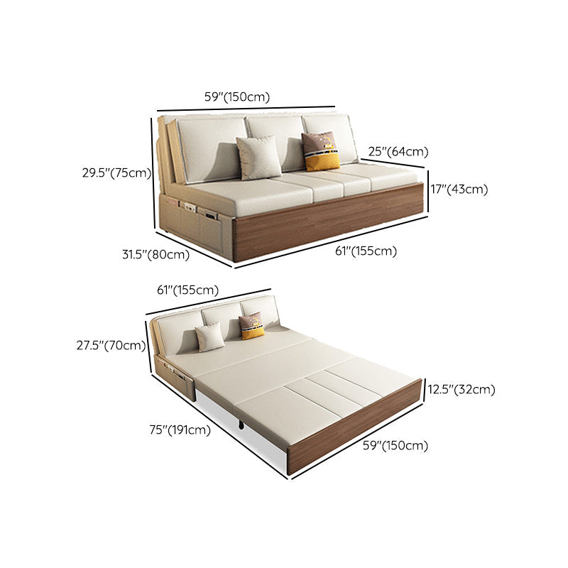 Cushion Back Sofa Futon Armless Convertible Sofa with Storage Clearhalo 'furn' 'furn_futons' 'Furniture' 'Futons & Daybeds' 'Futons' 'Living Room Furniture' 6433746