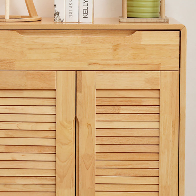 Modern Cabinet Rectangle With Doors Solid Wood with Shelves Accent Cabinet