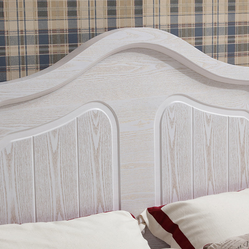 Victorian White Standard Bed in Solid Wood with Panel Headboard Clearhalo 'Bedroom Furniture' 'Beds' 'furn' 'furn_beds' 'Furniture' 6433811