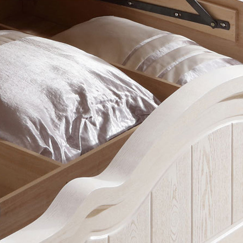 Victorian White Standard Bed in Solid Wood with Panel Headboard Clearhalo 'Bedroom Furniture' 'Beds' 'furn' 'furn_beds' 'Furniture' 6433812