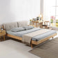 Scandinavian Solid Wood Panel Bed Linen Upholstered Bed with Nailhead Trim Clearhalo 'Bedroom Furniture' 'Beds' 'furn' 'furn_beds' 'Furniture' 6433819