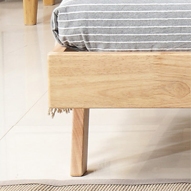 Scandinavian Solid Wood Panel Bed Linen Upholstered Bed with Nailhead Trim Clearhalo 'Bedroom Furniture' 'Beds' 'furn' 'furn_beds' 'Furniture' 6433822