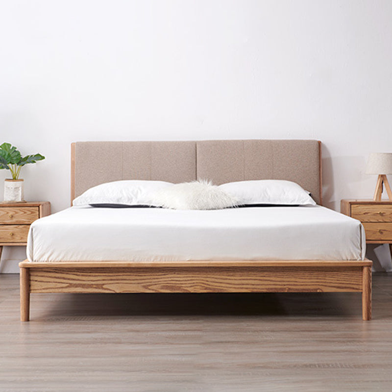 Fiamma del letto in legno massiccio nordico con testiera da 35,4 pollici a pannello in cenere