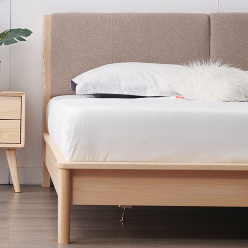 Fiamma del letto in legno massiccio nordico con testiera da 35,4 pollici a pannello in cenere