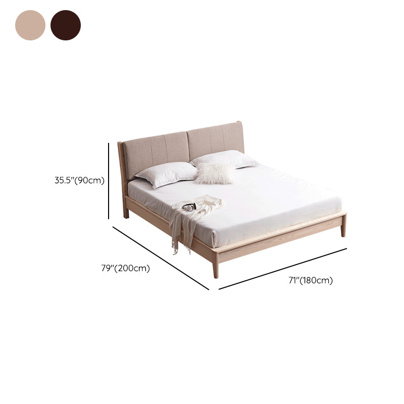 Fiamma del letto in legno massiccio nordico con testiera da 35,4 pollici a pannello in cenere