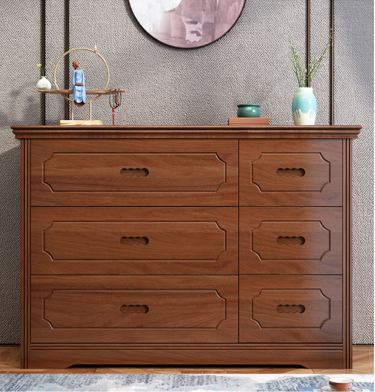 Mid-Century Chest Modern Solid Wood 6 - Drawer Standard Accent Chest Clearhalo 'Cabinets & Chests' 'cabinets_chests' 'furn' 'furn_cabinets_chests' 'Furniture' 'Living Room Furniture' 6433843