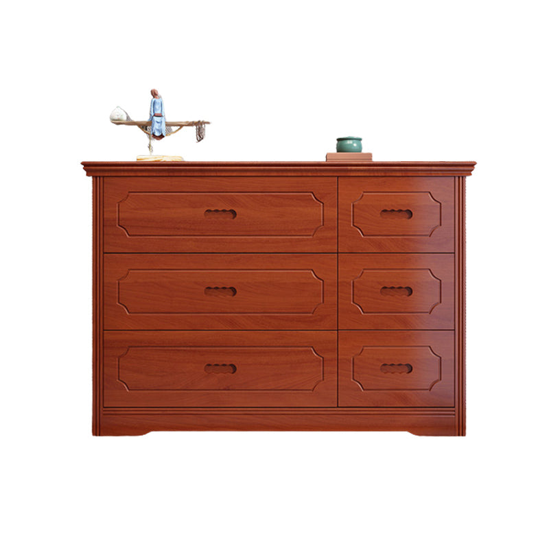 Mid-Century Chest Modern Solid Wood 6 - Drawer Standard Accent Chest Medium Wood Clearhalo 'Cabinets & Chests' 'cabinets_chests' 'furn' 'furn_cabinets_chests' 'Furniture' 'Living Room Furniture' 6433847