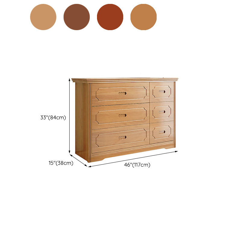 Mid-Century Chest Modern Solid Wood 6 - Drawer Standard Accent Chest Clearhalo 'Cabinets & Chests' 'cabinets_chests' 'furn' 'furn_cabinets_chests' 'Furniture' 'Living Room Furniture' 6433857