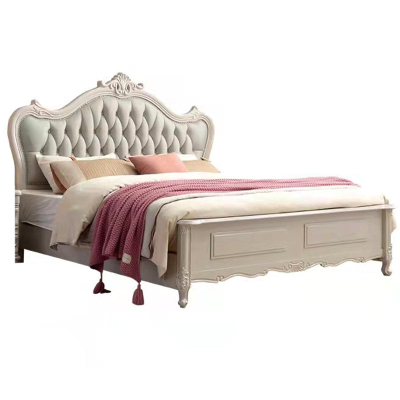 Victorian Style Wood Bed Frame Upholstered Tufted Standard Bed with Nailhead Clearhalo 'Bedroom Furniture' 'Beds' 'furn' 'furn_beds' 'Furniture' 6433862