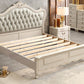 Victorian Style Wood Bed Frame Upholstered Tufted Standard Bed with Nailhead Clearhalo 'Bedroom Furniture' 'Beds' 'furn' 'furn_beds' 'Furniture' 6433864