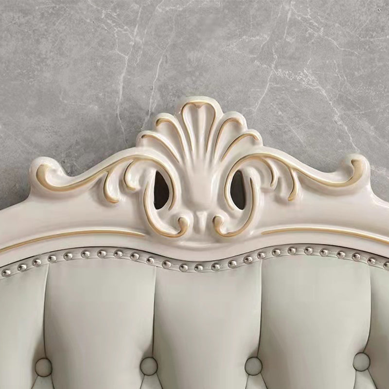 Victorian Style Wood Bed Frame Upholstered Tufted Standard Bed with Nailhead Clearhalo 'Bedroom Furniture' 'Beds' 'furn' 'furn_beds' 'Furniture' 6433865