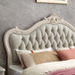 Victorian Style Wood Bed Frame Upholstered Tufted Standard Bed with Nailhead Clearhalo 'Bedroom Furniture' 'Beds' 'furn' 'furn_beds' 'Furniture' 6433866