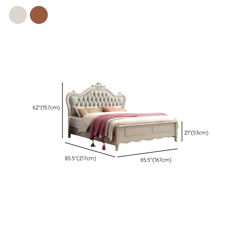 Victorian Style Wood Bed Frame Upholstered Tufted Standard Bed with Nailhead Clearhalo 'Bedroom Furniture' 'Beds' 'furn' 'furn_beds' 'Furniture' 6433867
