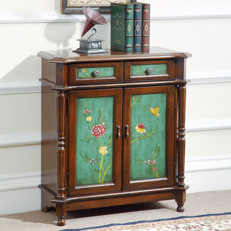 33.07" Tall Wood 2 - Drawer Cabinet 2 Door Accent Cabinet - Wood Clearhalo 'Cabinets & Chests' 'cabinets_chests' 'furn' 'furn_cabinets_chests' 'Furniture' 'Living Room Furniture' 6433875