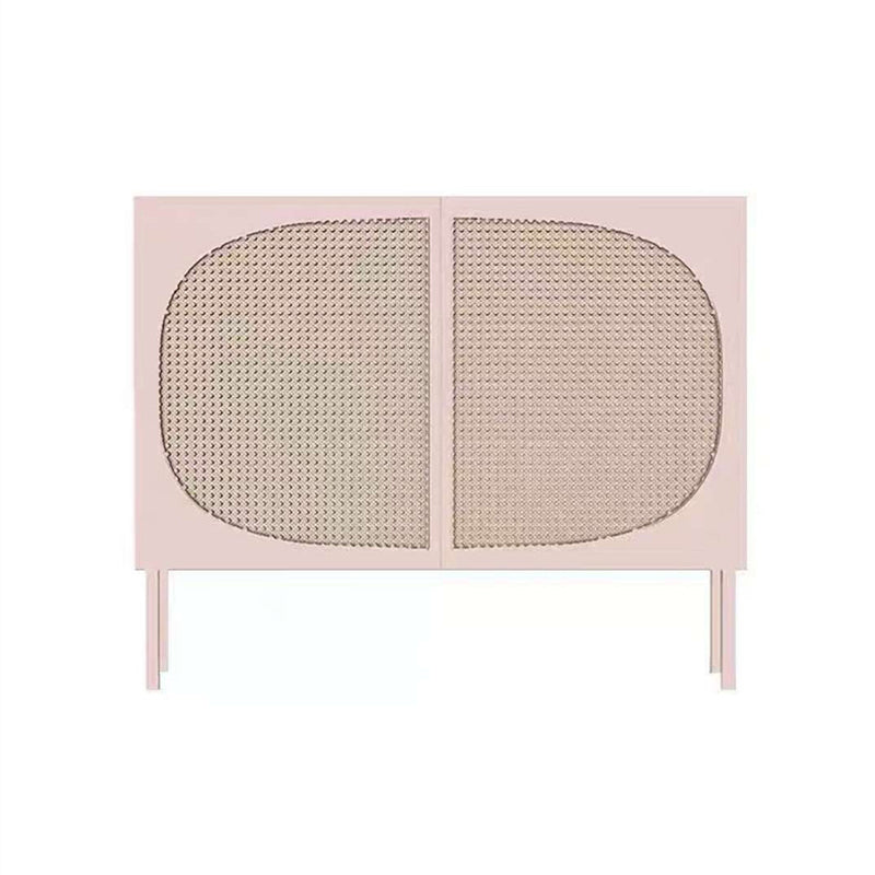 2-Door Wood Cabinet 35.43" Modern Rectangular Accent Cabinet Pink Clearhalo 'Cabinets & Chests' 'cabinets_chests' 'furn' 'furn_cabinets_chests' 'Furniture' 'Living Room Furniture' 6433892