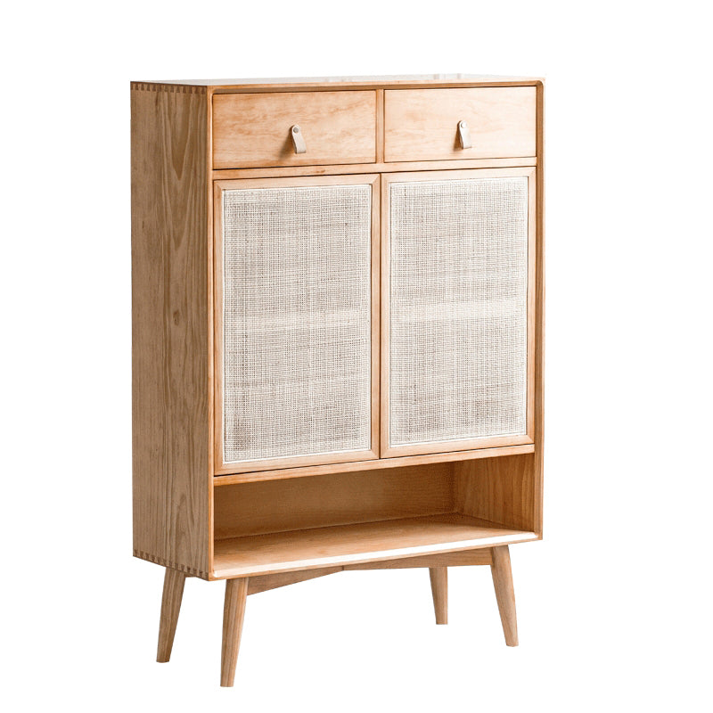 Contemporary Cabinet Rectangle Pine 2 Doors Pendant Pulls Accent Cabinet Cherry Wood 2 Clearhalo 'Cabinets & Chests' 'cabinets_chests' 'furn' 'furn_cabinets_chests' 'Furniture' 'Living Room Furniture' 6433912