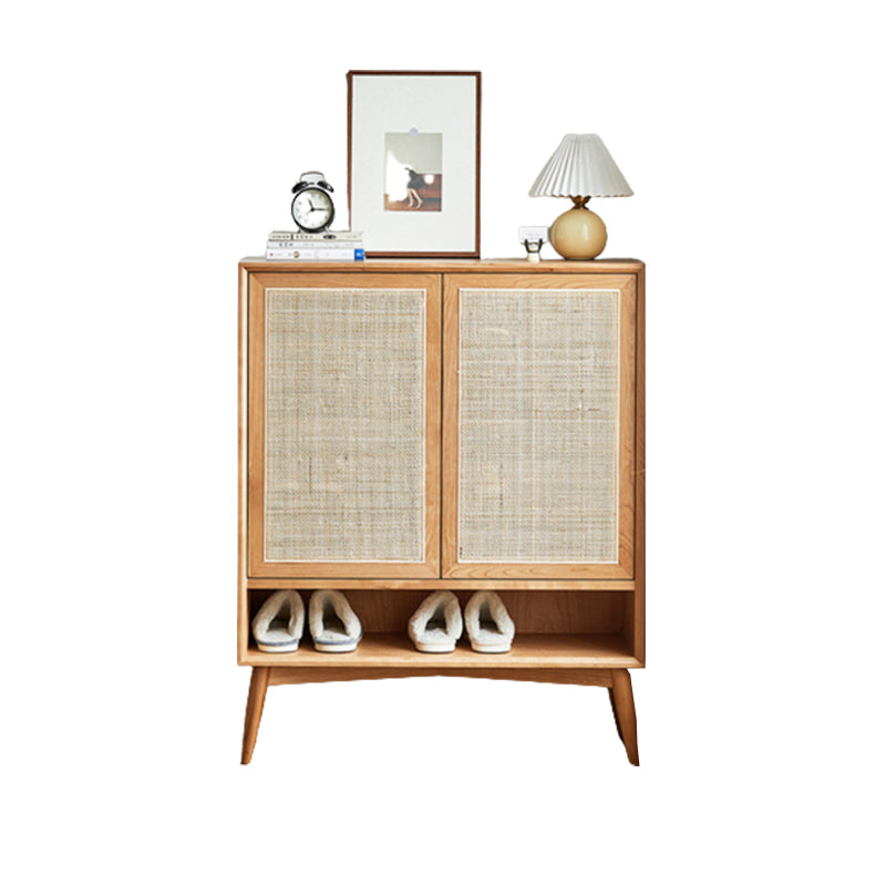 Contemporary Cabinet Rectangle Pine 2 Doors Pendant Pulls Accent Cabinet Cherry Wood Drawer Not Included Clearhalo 'Cabinets & Chests' 'cabinets_chests' 'furn' 'furn_cabinets_chests' 'Furniture' 'Living Room Furniture' 6433913