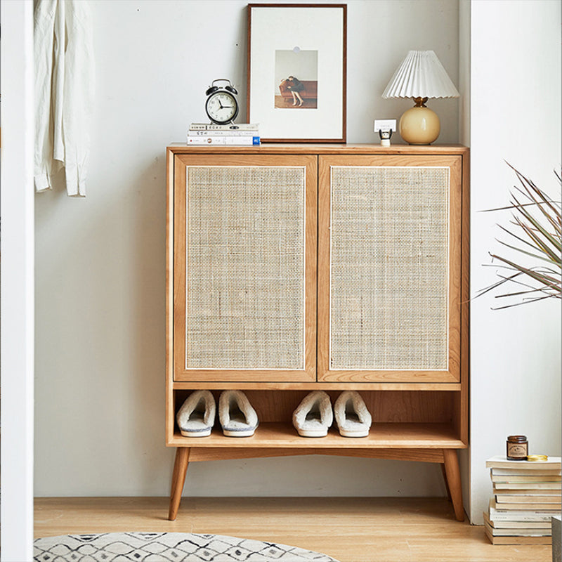 Contemporary Cabinet Rectangle Pine 2 Doors Pendant Pulls Accent Cabinet Clearhalo 'Cabinets & Chests' 'cabinets_chests' 'furn' 'furn_cabinets_chests' 'Furniture' 'Living Room Furniture' 6433916