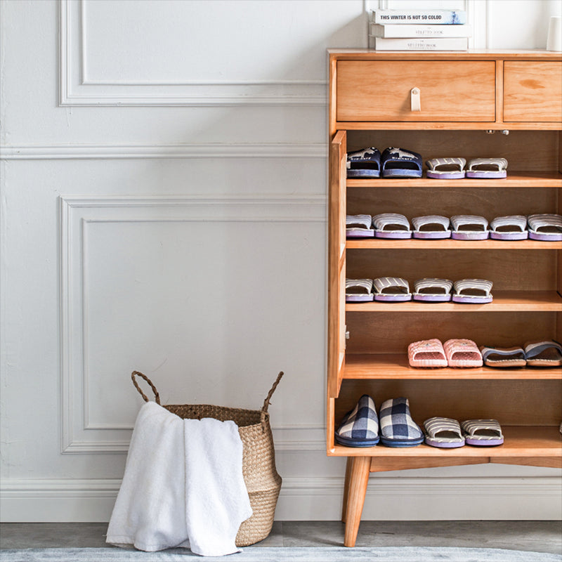 Contemporary Cabinet Rectangle Pine 2 Doors Pendant Pulls Accent Cabinet Clearhalo 'Cabinets & Chests' 'cabinets_chests' 'furn' 'furn_cabinets_chests' 'Furniture' 'Living Room Furniture' 6433920