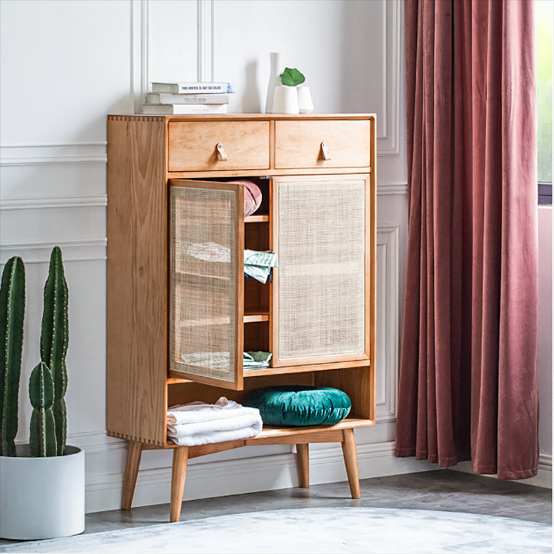 Contemporary Cabinet Rectangle Pine 2 Doors Pendant Pulls Accent Cabinet Clearhalo 'Cabinets & Chests' 'cabinets_chests' 'furn' 'furn_cabinets_chests' 'Furniture' 'Living Room Furniture' 6433924