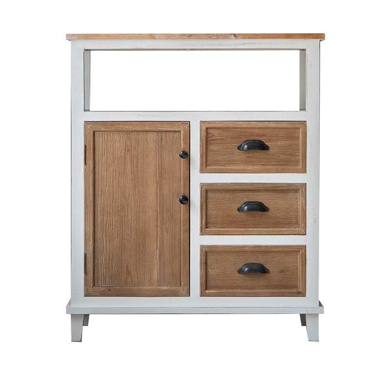 Rectangular Wood Cabinet Industrial Accent Chest in Distressed White 31"L x 14"W x 37"H Clearhalo 'Cabinets & Chests' 'cabinets_chests' 'furn' 'furn_cabinets_chests' 'Furniture' 'Living Room Furniture' 6433933