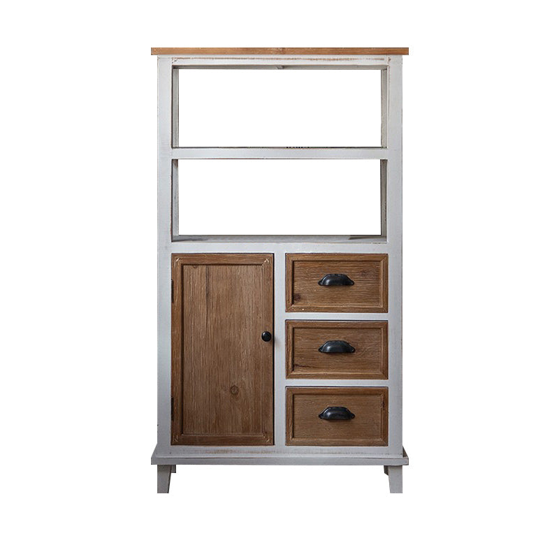 Rectangular Wood Cabinet Industrial Accent Chest in Distressed White 27.6"L x 13.8"W x 48"H Clearhalo 'Cabinets & Chests' 'cabinets_chests' 'furn' 'furn_cabinets_chests' 'Furniture' 'Living Room Furniture' 6433935
