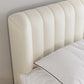 Echt lederen gestoffeerd bedframe crème crème low wingback bed