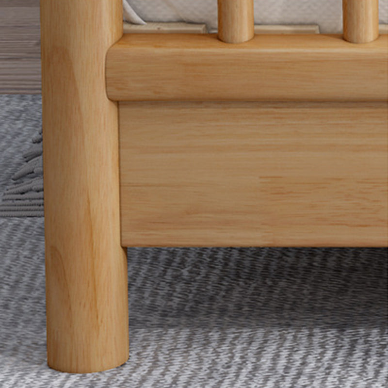 Crame de lit à lattes en bois d'Europe du Nord avec tête de lit et pied de lit