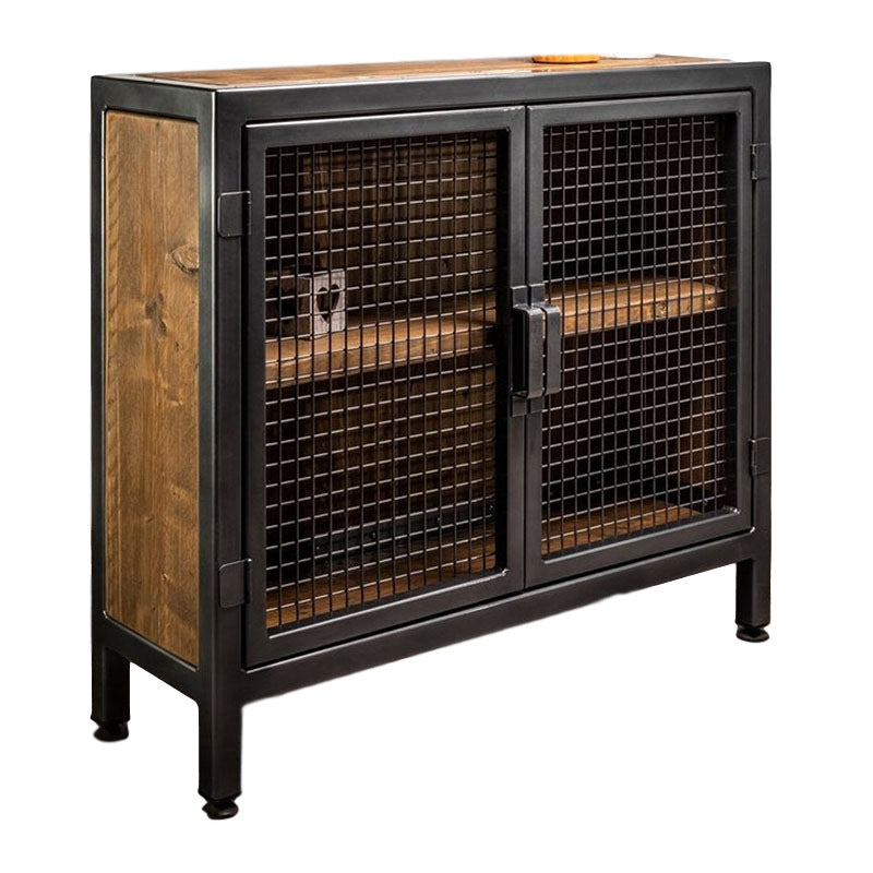 Industrial Cabinet Distressed Wood With Doors Bar Pulls Rectangle Accent Cabinet Clearhalo 'Cabinets & Chests' 'cabinets_chests' 'furn' 'furn_cabinets_chests' 'Furniture' 'Living Room Furniture' 6434033