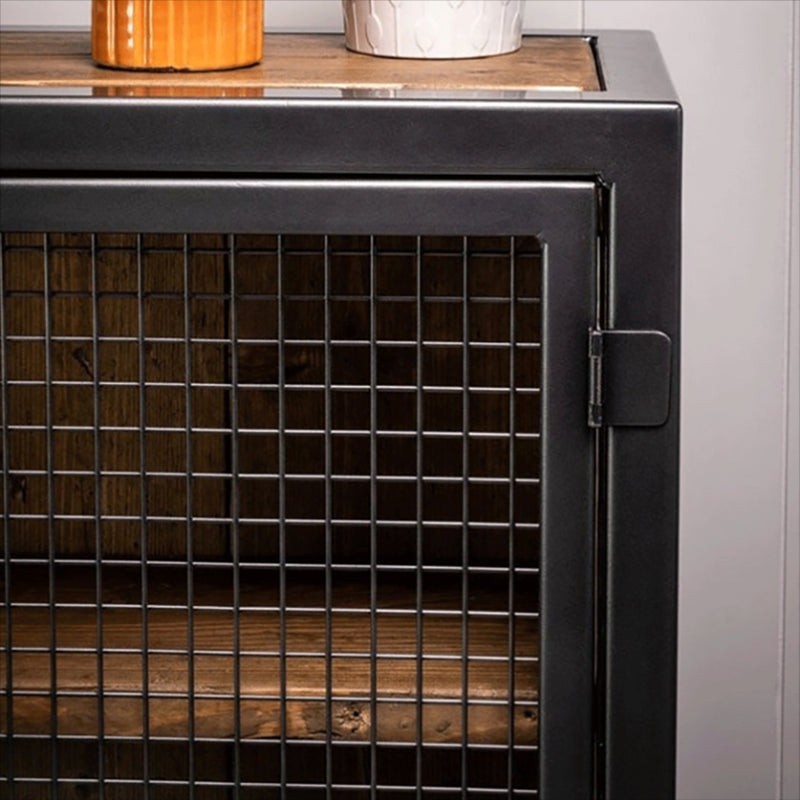 Industrial Cabinet Distressed Wood With Doors Bar Pulls Rectangle Accent Cabinet Clearhalo 'Cabinets & Chests' 'cabinets_chests' 'furn' 'furn_cabinets_chests' 'Furniture' 'Living Room Furniture' 6434034