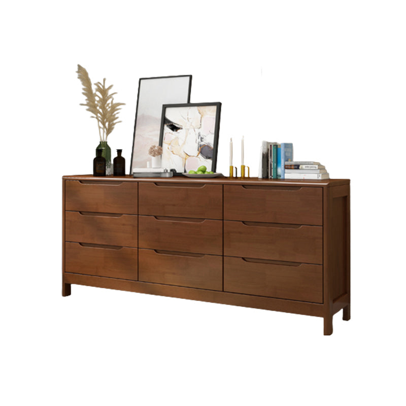 Mid-Century Modern Chest Squared Legs with Drawer Solid Wood Accent Chest Walnut 9 Clearhalo 'Cabinets & Chests' 'cabinets_chests' 'furn' 'furn_cabinets_chests' 'Furniture' 'Living Room Furniture' 6434050